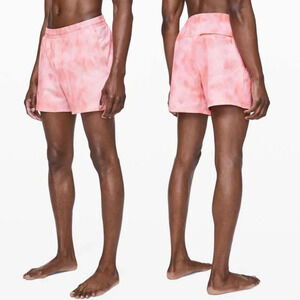 Lululemon Channel Cross Swim Short 5 Shadow Mesh Red Orange Multi